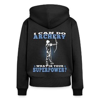 I can do Archery Archery Archer - Women's Premium Organic Zip Hoodie - black - Back - Julia (174cm)