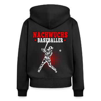 Baseball Nachwuchs Baseballer Baseballspieler - Frauen Premium Bio Zip Hoodie - Schwarz - Hinten - Julia (174cm)