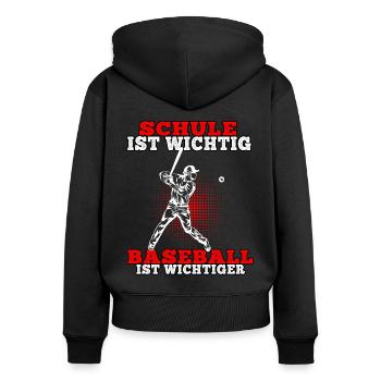 Baseball ist wichtiger Baseballer Baseballspieler - Frauen Premium Bio Zip Hoodie - Schwarz - Hinten - Julia (174cm)