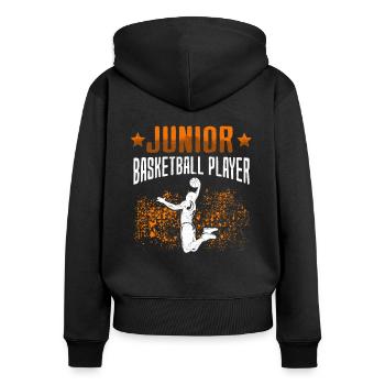 Basketteur junior Basketteur - Sweat à capuche zippé Premium bio Femme - noir - Dos - Julia (174cm)