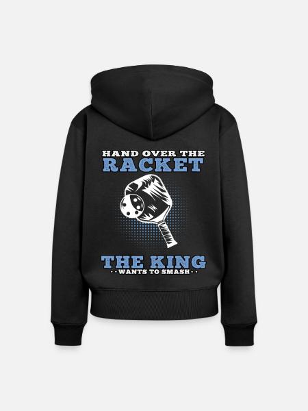 Pickelball König schmettern Pickleball - Frauen Premium Bio Zip Hoodie - Schwarz