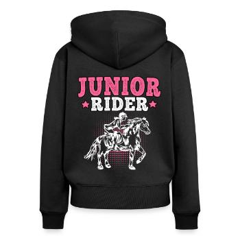 Riding on horseback Young Rider Rider - Women's Premium Organic Zip Hoodie - black - Back - Julia (174cm)
