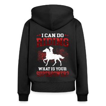 Je peux monter sur cavalier cavalier - Sweat à capuche zippé Premium bio Femme - noir - Dos - Julia (174cm)