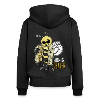 Honig Dealer Imker Honig Biene Imkerei Bienenzucht - Frauen Premium Bio Zip Hoodie - Schwarz - Hinten - Julia (174cm)