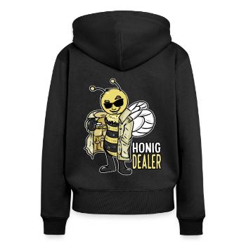Honig Dealer Imker Honig Biene Imkerei Bienenzucht - Frauen Premium Bio Zip Hoodie - Schwarz - Hinten - Julia (174cm)