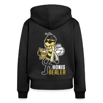 Honig Dealer Imker Honig Biene Imkerei Bienenzucht - Frauen Premium Bio Zip Hoodie - Schwarz - Hinten - Julia (174cm)