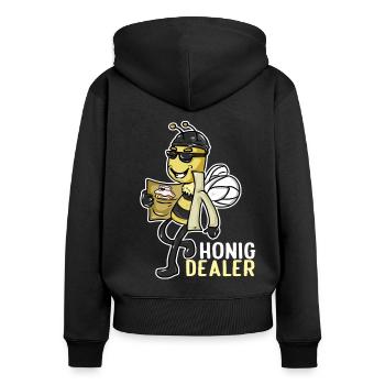 Honig Dealer Imker Honig Biene Imkerei Bienenzucht - Frauen Premium Bio Zip Hoodie - Schwarz - Hinten - Julia (174cm)