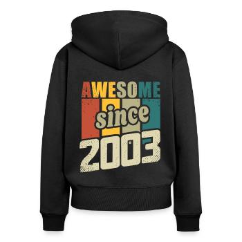 20 years old Awesome since 2003 20th birthday - Women's Premium Organic Zip Hoodie - black - Back - Julia (174cm)