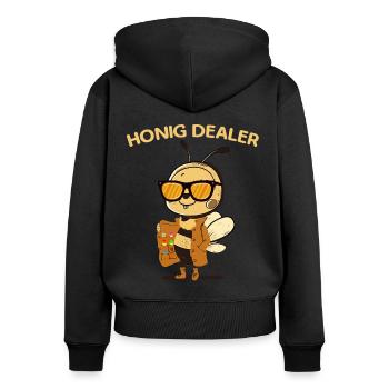 Honig Dealer Imker Honig Biene Imkerei Bienenzucht - Frauen Premium Bio Zip Hoodie - Schwarz - Hinten - Julia (174cm)