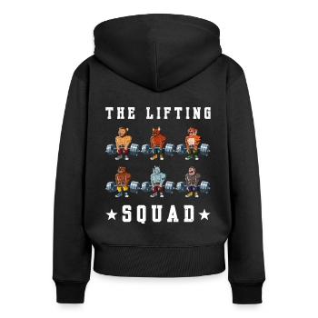 Fitness Training Lifting Squad Deadlift Fitness - Sweat à capuche zippé Premium bio Femme - noir - Dos - Julia (174cm)