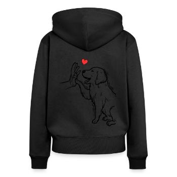 Cute Golden Retriever Love Golden Retriever - Women's Premium Organic Zip Hoodie - black - Back - Julia (174cm)