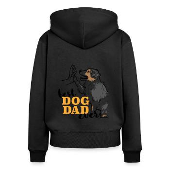 Le meilleur papa de berger australien au monde - Sweat à capuche zippé Premium bio Femme - noir - Dos - Julia (174cm)