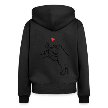Miniature Schnauzer Niedlicher Miniature - Frauen Premium Bio Zip Hoodie - Schwarz - Hinten - Julia (174cm)