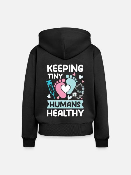 Kinderkrankenschwester Kinderkrankenpfegerin - Frauen Premium Bio Zip Hoodie - Schwarz