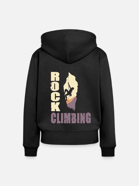 Rock Climbing - Frauen Premium Bio Zip Hoodie - Schwarz