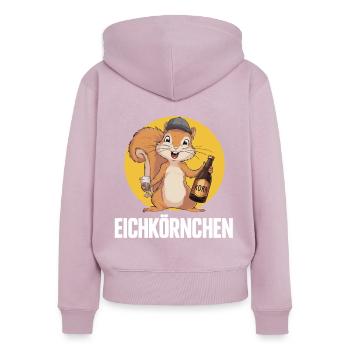 Eichkörnchen Eichhörnchen mit Korn - Frauen Premium Bio Zip Hoodie - Altrosa - Hinten - Julia (174cm)