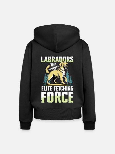 Jagd Mit Labrador - Frauen Premium Bio Zip Hoodie - Schwarz
