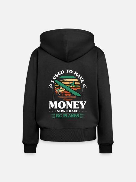 RC-Flugzeug RC-Flugzeug - Frauen Premium Bio Zip Hoodie - Schwarz