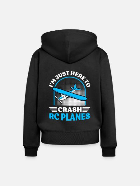 RC-Flugzeug RC-Flugzeug - Frauen Premium Bio Zip Hoodie - Schwarz