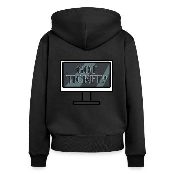 Netzwerkadministrator Systemadministrator Netzwerk - Frauen Premium Bio Zip Hoodie - Schwarz - Hinten - Julia (174cm)