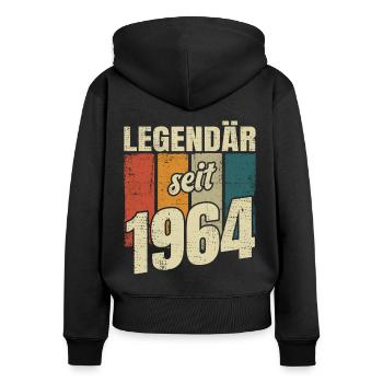 60. Geburtstag Mann Frau 60 Jahre 1964 Deko Lustig - Frauen Premium Bio Zip Hoodie - Schwarz - Hinten - Julia (174cm)