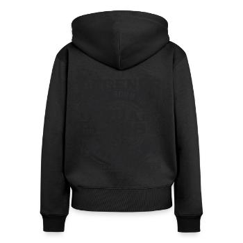 Né le 25 janvier 1998 Homme cadeau - Sweat à capuche zippé Premium bio Femme - noir - Dos - Julia (174cm)