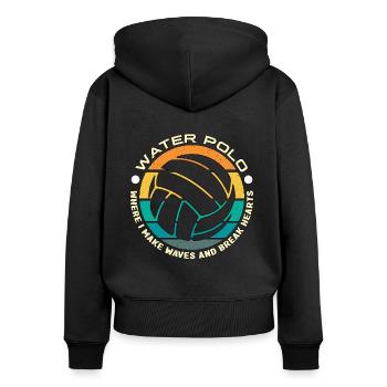 Water Polo Where I Make Waves And Water Sports - Frauen Premium Bio Zip Hoodie - Schwarz - Hinten - Julia (174cm)
