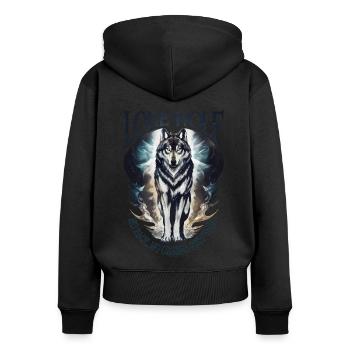 Lone Wolf - No Pack, No Chains, Just Wild - Women's Premium Organic Zip Hoodie - black - Back - Julia (174cm)