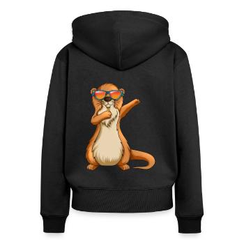 Performance Dancing Otter Dab Dabbing Lunettes de soleil - Sweat à capuche zippé Premium bio Femme - noir - Dos - Julia (174cm)