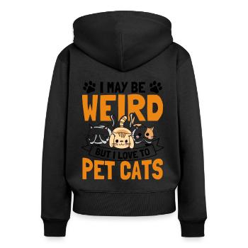 Cats Cat Owner Pet Animals Gift - Women's Premium Organic Zip Hoodie - black - Back - Julia (174cm)