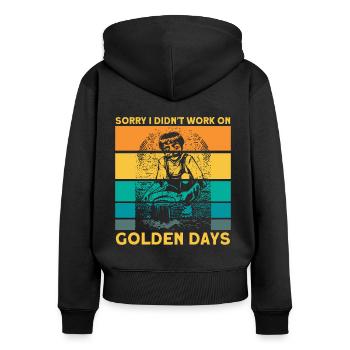 Gold Panner Gold Miner Gold Digger Gift - Women's Premium Organic Zip Hoodie - black - Back - Julia (174cm)