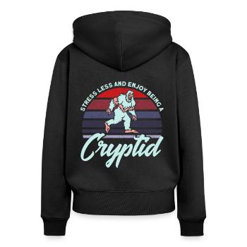 Cryptozoologie Kryptoide Monster Nerd Cadeau - Sweat à capuche zippé Premium bio Femme - noir - Dos - Julia (174cm)