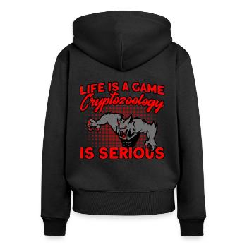 Cryptozoologie Kryptoide Monster Nerd Cadeau - Sweat à capuche zippé Premium bio Femme - noir - Dos - Julia (174cm)