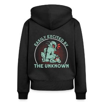 Cryptozoologie Kryptoide Monster Nerd Cadeau - Sweat à capuche zippé Premium bio Femme - noir - Dos - Julia (174cm)