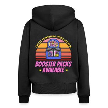 Trading Card Playing Card Card Game Gift - Women's Premium Organic Zip Hoodie - black - Back - Julia (174cm)