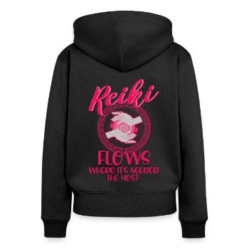 Reiki Symbol Reiki Meister Reiki Kristall Geschenk - Frauen Premium Bio Zip Hoodie - Schwarz - Hinten - Julia (174cm)