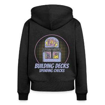 Trading Card Playing Card Card Game Gift - Women's Premium Organic Zip Hoodie - black - Back - Julia (174cm)