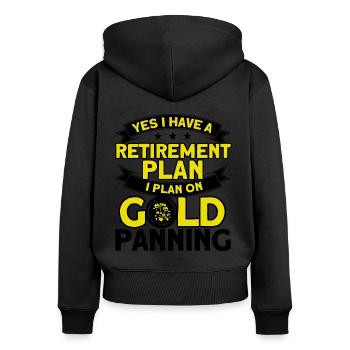 Gold Panner Gold Miner Gold Digger Gift - Women's Premium Organic Zip Hoodie - black - Back - Julia (174cm)