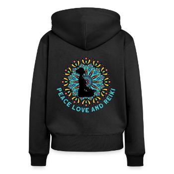 Reiki Symbol Reiki Master Reiki Crystal Gift - Women's Premium Organic Zip Hoodie - black - Back - Julia (174cm)