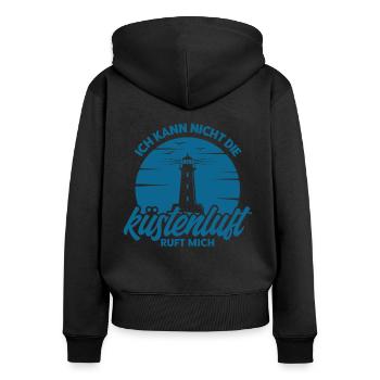 Norddeutsch Norden Nordsee Zitate Heimat Geschenk - Frauen Premium Bio Zip Hoodie - Schwarz - Hinten - Julia (174cm)