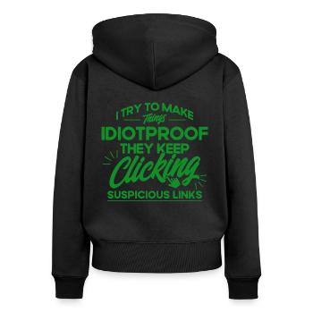 Network Security Specialist Gift - Women's Premium Organic Zip Hoodie - black - Back - Julia (174cm)