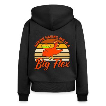 Tanten Tante Schwester Tanten Familie Geschenk - Frauen Premium Bio Zip Hoodie - Schwarz - Hinten - Julia (174cm)
