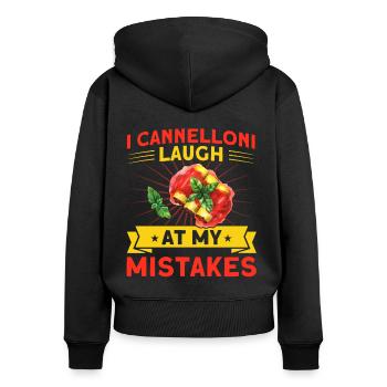 Noodles Noodle Lover Lasagne Spaghetti Cadeau - Sweat à capuche zippé Premium bio Femme - noir - Dos - Julia (174cm)