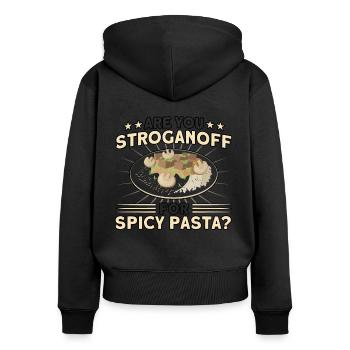 Noodles Noodle Lover Lasagna Spaghetti Gift - Women's Premium Organic Zip Hoodie - black - Back - Julia (174cm)