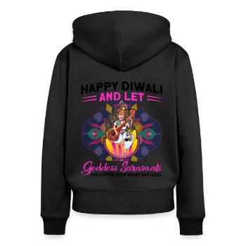 Diwali Hindus Sikh Fest der Lichter Geschenk - Frauen Premium Bio Zip Hoodie - Schwarz - Hinten - Julia (174cm)