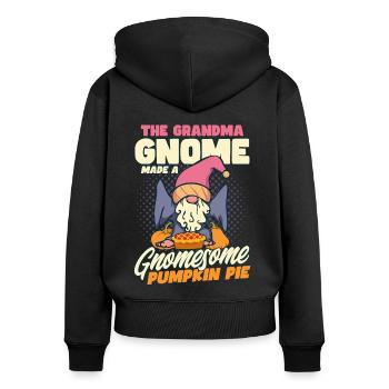 Thanksgiving Drôle Gnomes Costume Automne - Sweat à capuche zippé Premium bio Femme - noir - Dos - Julia (174cm)