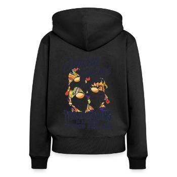 Thanksgiving Drôle Gnomes Costume Automne - Sweat à capuche zippé Premium bio Femme - noir - Dos - Julia (174cm)