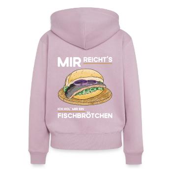 Fischbrötchen Imbiss - Frauen Premium Bio Zip Hoodie - Altrosa - Hinten - Julia (174cm)