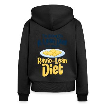 Noodles Noodle Lover Ravioli Cadeau - Sweat à capuche zippé Premium bio Femme - noir - Dos - Julia (174cm)