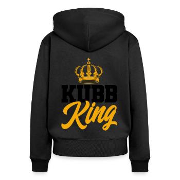 Kubb Kubb König Geschenk - Frauen Premium Bio Zip Hoodie - Schwarz - Hinten - Julia (174cm)